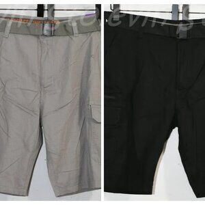 2 pairs shorts - Wearfirst Men's‎ Belted Cargo Short Gray, Black